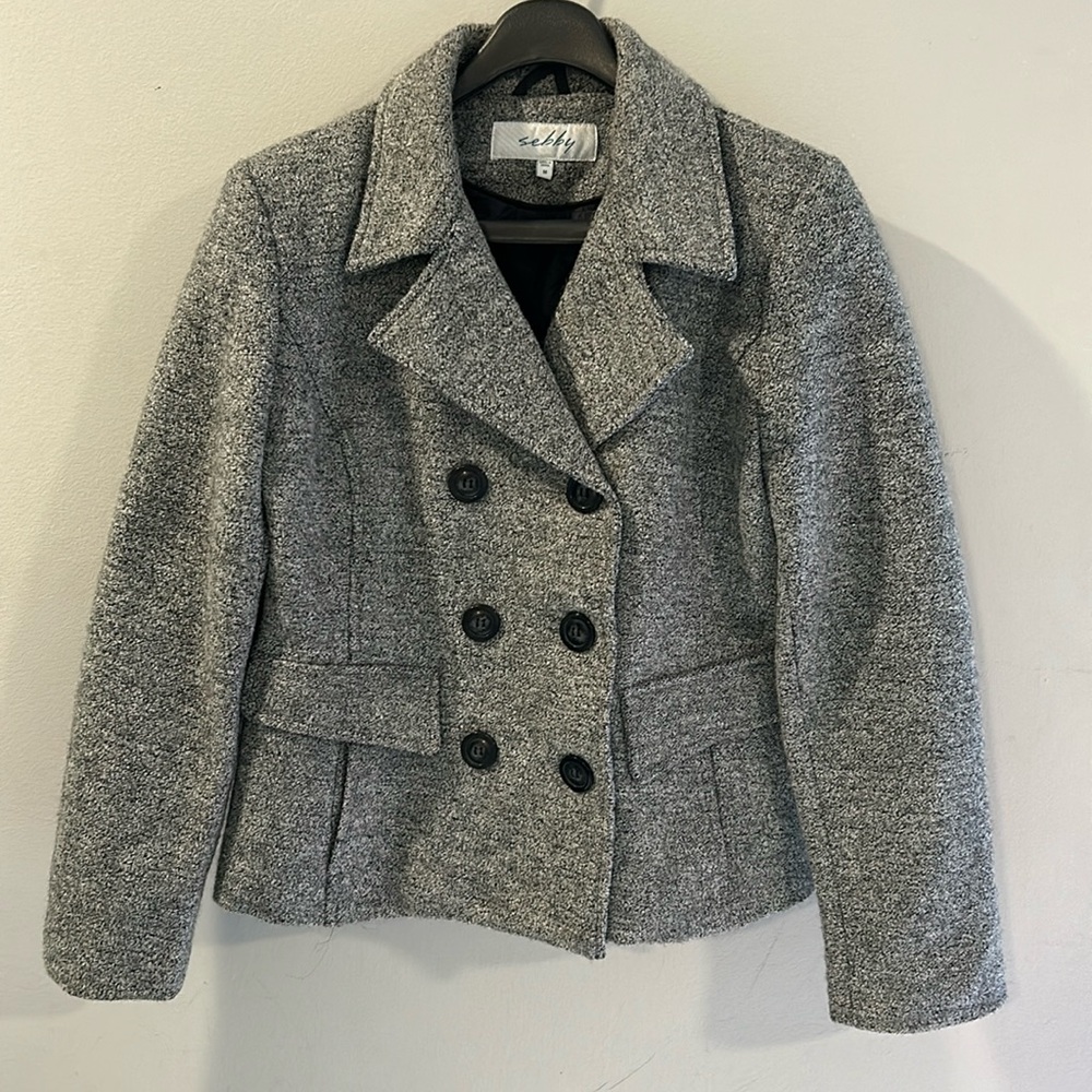 Sebby women’s dark grey peacoat size M